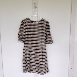 H&M plaid puff sleeve dress